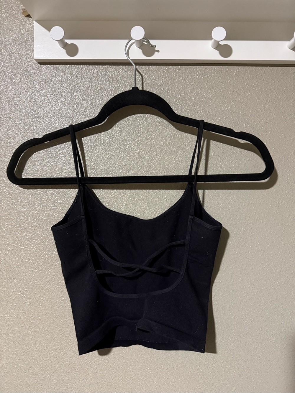 mahina Black Strappy Cropped Camisole
